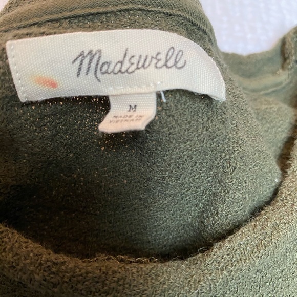 Madewell Modern Tie Front Army Green Tee Medium - Picture 7 of 11
